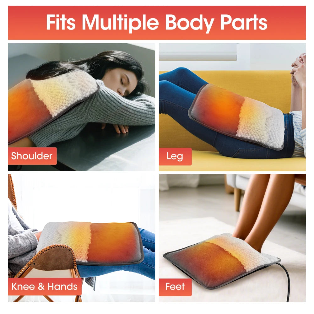 Electric Foot Heating Pad Soft Plush Washable Feet Warmer Heater Household Foot Warming Mat Home Office Bedroom Heating Blanket