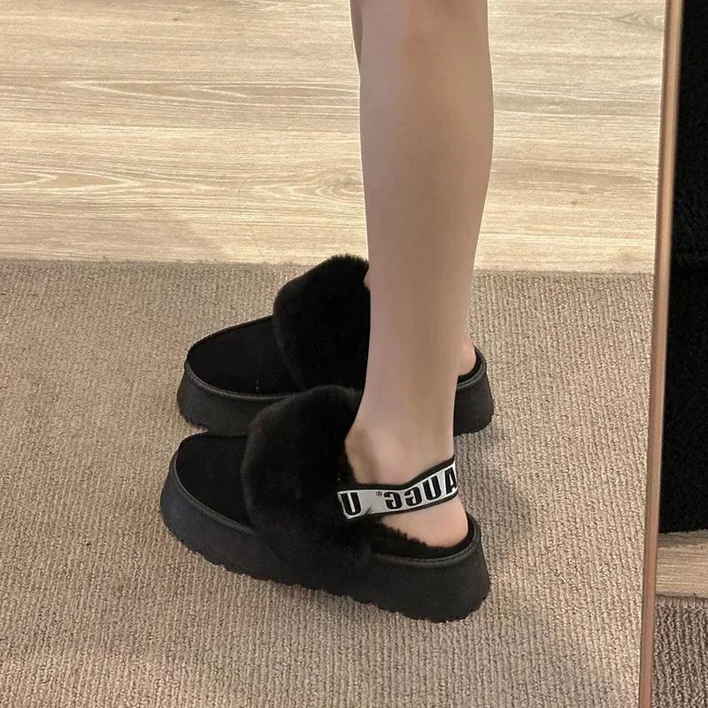 2024 new winter snow boots for women - fur lined with thick fleece and warm cotton