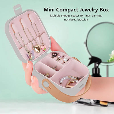 Mini Jewelry Travel Case Portable Traveling Jewelry Storage Organizer Box Women Rings Earrings Necklace Organizer Boxes JT