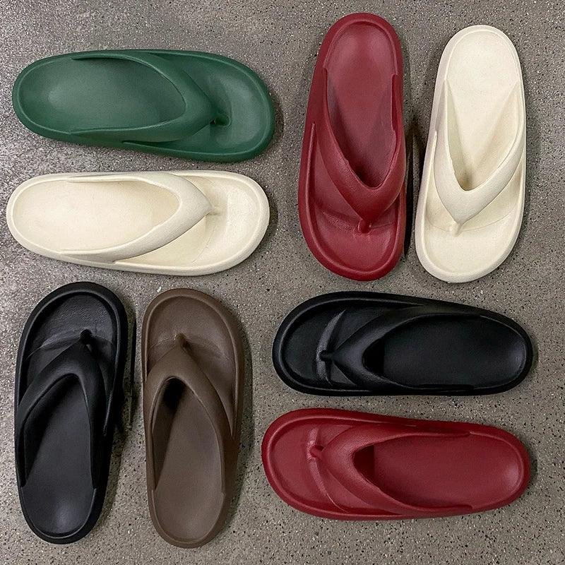 Women's Classy Flip-Flops for Women, Summer Flip-Flops for Beach Couples, New Thick-Soled Outer Wear Sandals for Men, Bathroom Bathing Non-Slip Slippers
