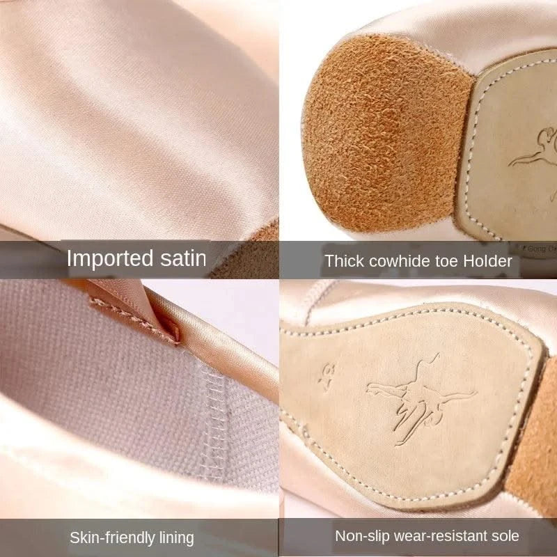 Women Ballet Dance Shoes Child and Adult Ballet Pointe Shoes Professional with Ribbons Shoes Woman Zapatos Mujer Sneakers Girls