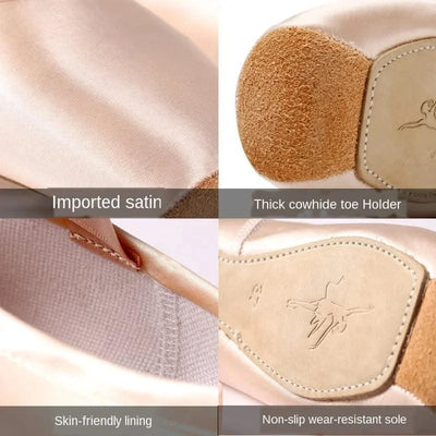 Women Ballet Dance Shoes Child and Adult Ballet Pointe Shoes Professional with Ribbons Shoes Woman Zapatos Mujer Sneakers Girls