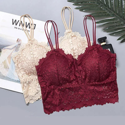 Women's Lace Bra Wireless Push