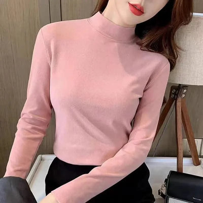 Thermal Underwear Long Sleeve T-shirt Women Cropped Tops