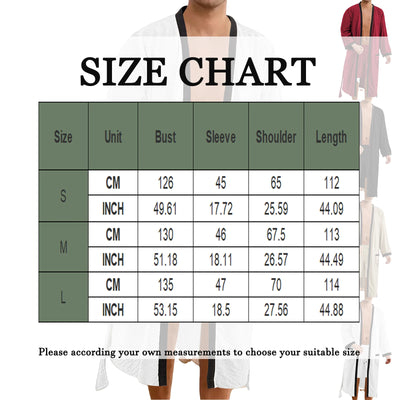 Men's Long Jacquard Soft Belted Bathrobe