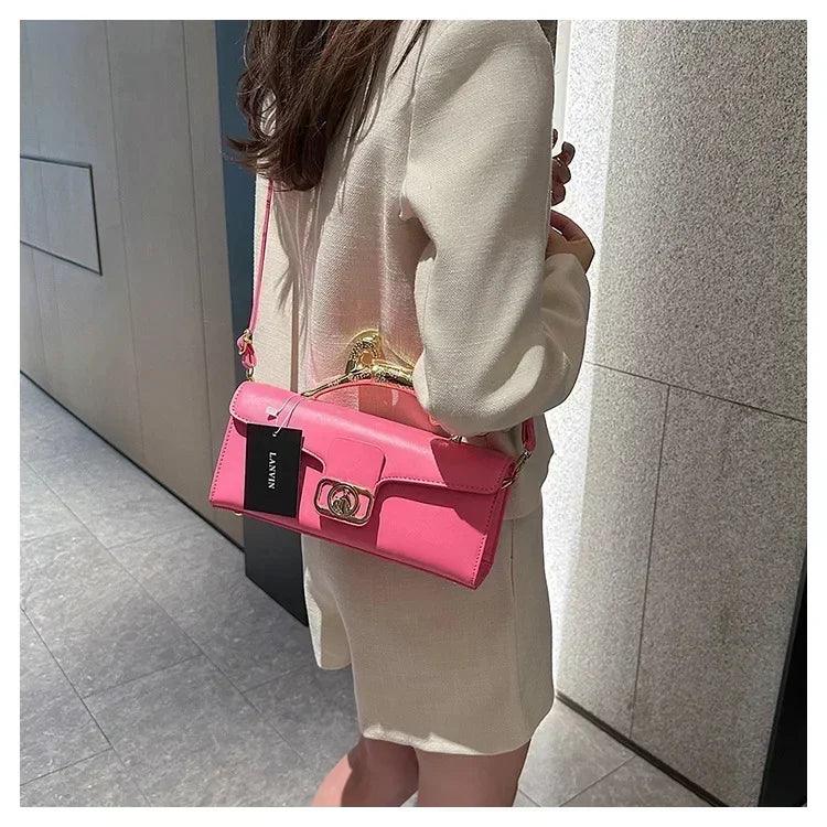 Women’s handbag new bags for women metal handle leather famous brand designer crossbody fashion trend shoulder bag