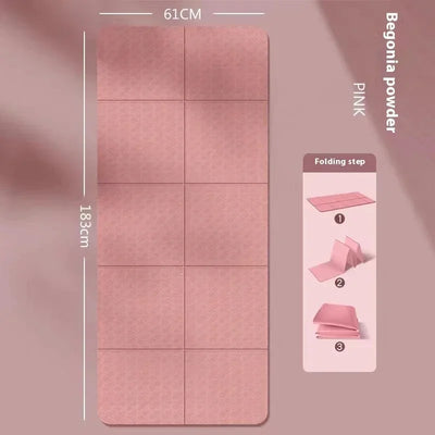 Folding Yoga Mat Non Slip, Eco Friendly Pilates Fitness Mats Anti-Tear Exercise Yoga Mat Outdoor Midday Rest Mat