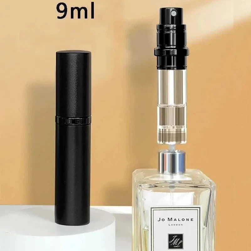 Portable Luxurious 9ml Travel Perfume Bottle Rosted Metal Shell Bottom Filling Sample Delicate Spray Empty Perfume Dispenser