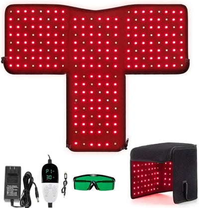 Red Light Therapy Hat with Controller 660&850 nm Red& Infrared Light For Prevent hair Loss Hair Regrowth Cap，Neck&Back, pad Wrap