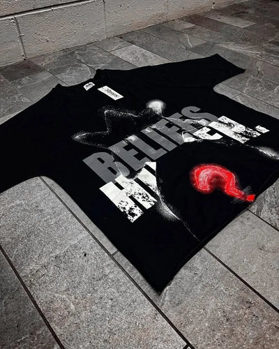 2025 European and American men clothing Oversized T-shirts hip-hop retro printed tops short-sleeved Goth Harajuku street shirts