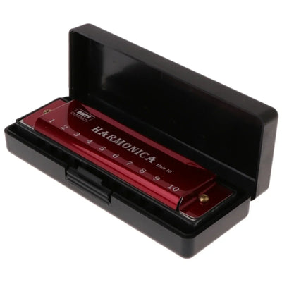 Harmonica Key of C 10 Hole Diatonic Harmonica C with Case for Beginner Students Kids Gift with Case