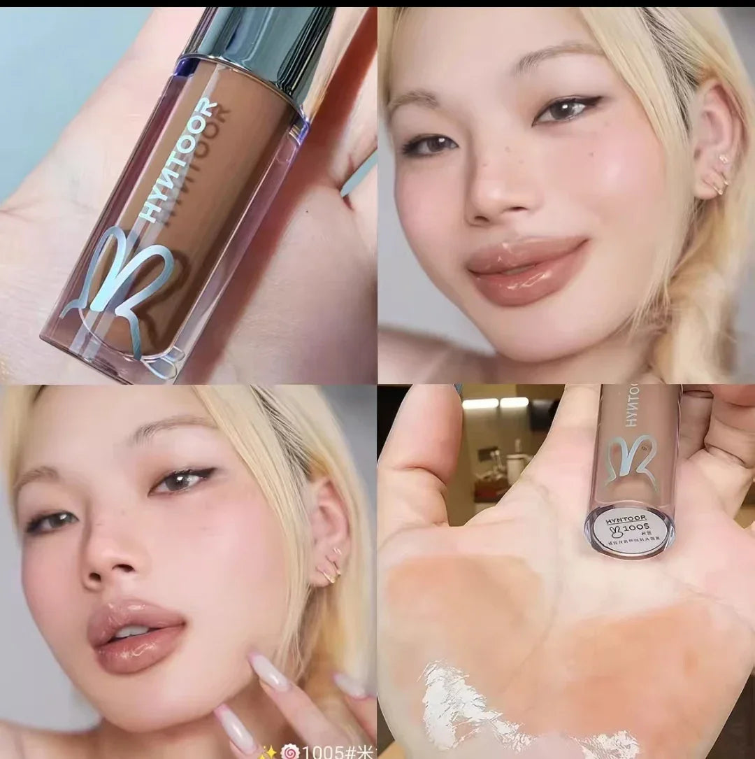 HYNTOOR Lip Gloss Shiny Shimmer Mirror Hydrating Moisturizing Water Shine Lipstick Nourishing Care Dewy Lip Makeup