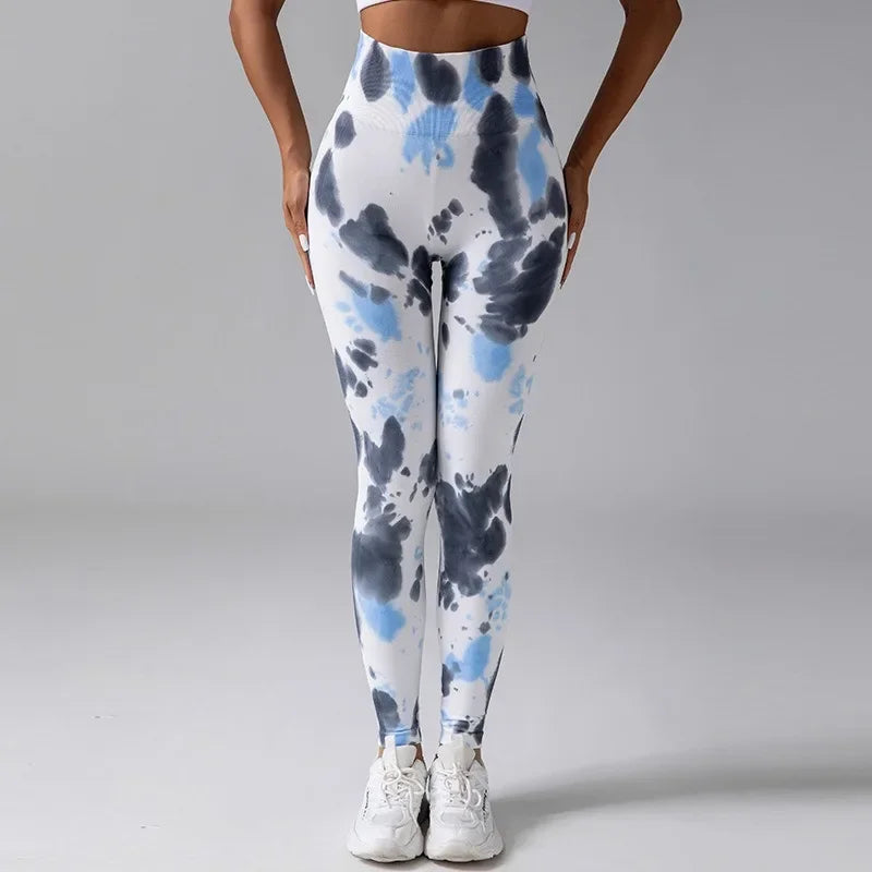 Seamless Tie Dye Leggings For Women
