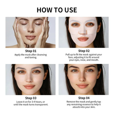 4Pcs Bio-Collagen Deep Face Mask Shrink Pores Deep Hydrating Overnight Mask Moisturizing Refreshing Brightening Face Skin Care
