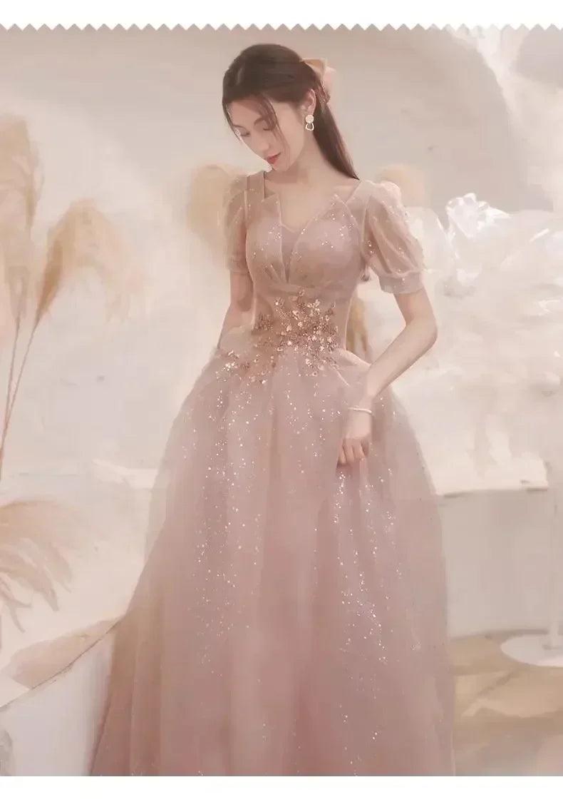 High-end banquet evening dresses women’s 2025 new spring summer light luxury slim birthday party performance dance