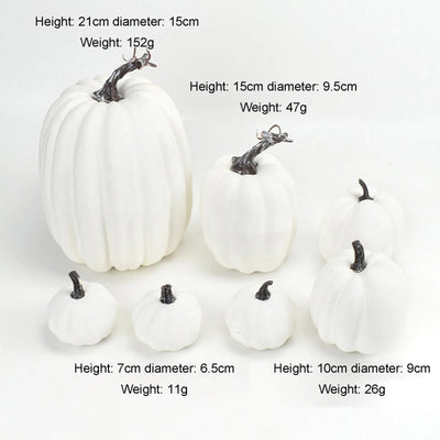 7pcs Thanksgiving Halloween Artificial Assorted Pumpkins Thanksgiving Decorations Party Supplies Autumn Fall DIY Craft