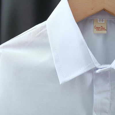 Spring And Autumn New White Long Sleeve Baby Boys' And Girls' Shirts, Soft And Comfortable Children'S Clothing For 90-180cm