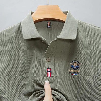 Short Sleeved Polo Shirt for Men in Summer 2025, New Business Casual Wrinkle Resistant Half Sleeved Lapel T-shirt, Loose and Iro