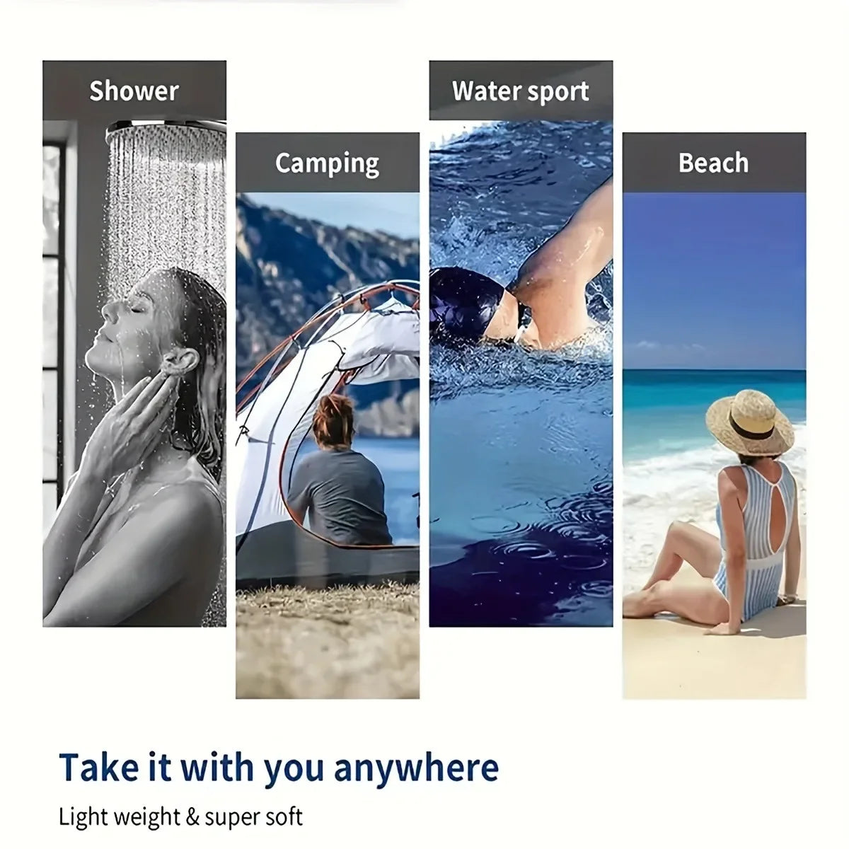 Beach Towel with Ocean Waves and Seashells - Dive into Summer! Suitable for towels, bath towels, beach towels