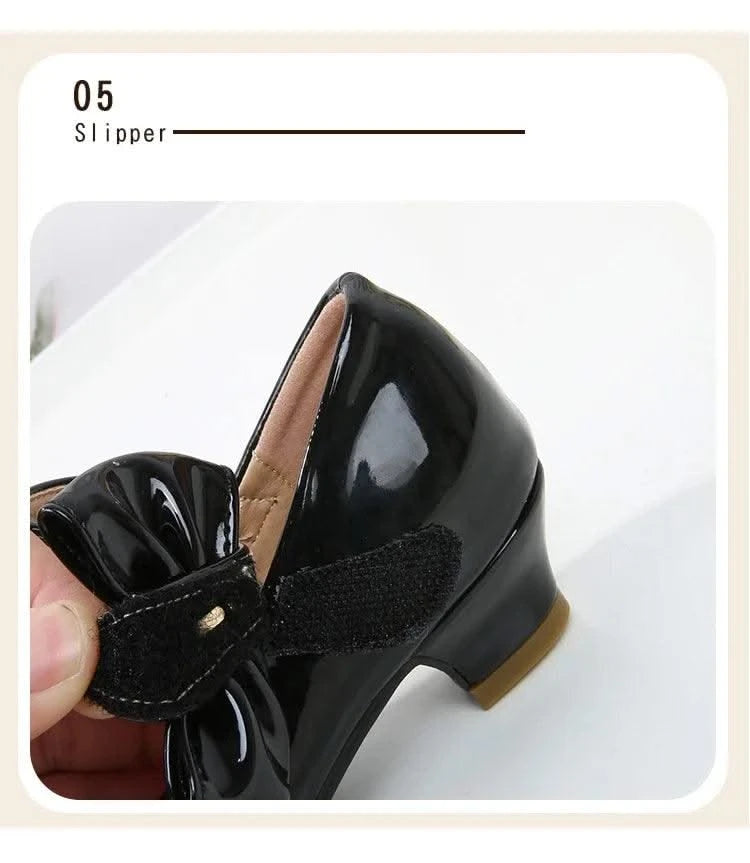 Children's Leather High Heels Shoes | Casual Soft Bottom Footwear Kids
