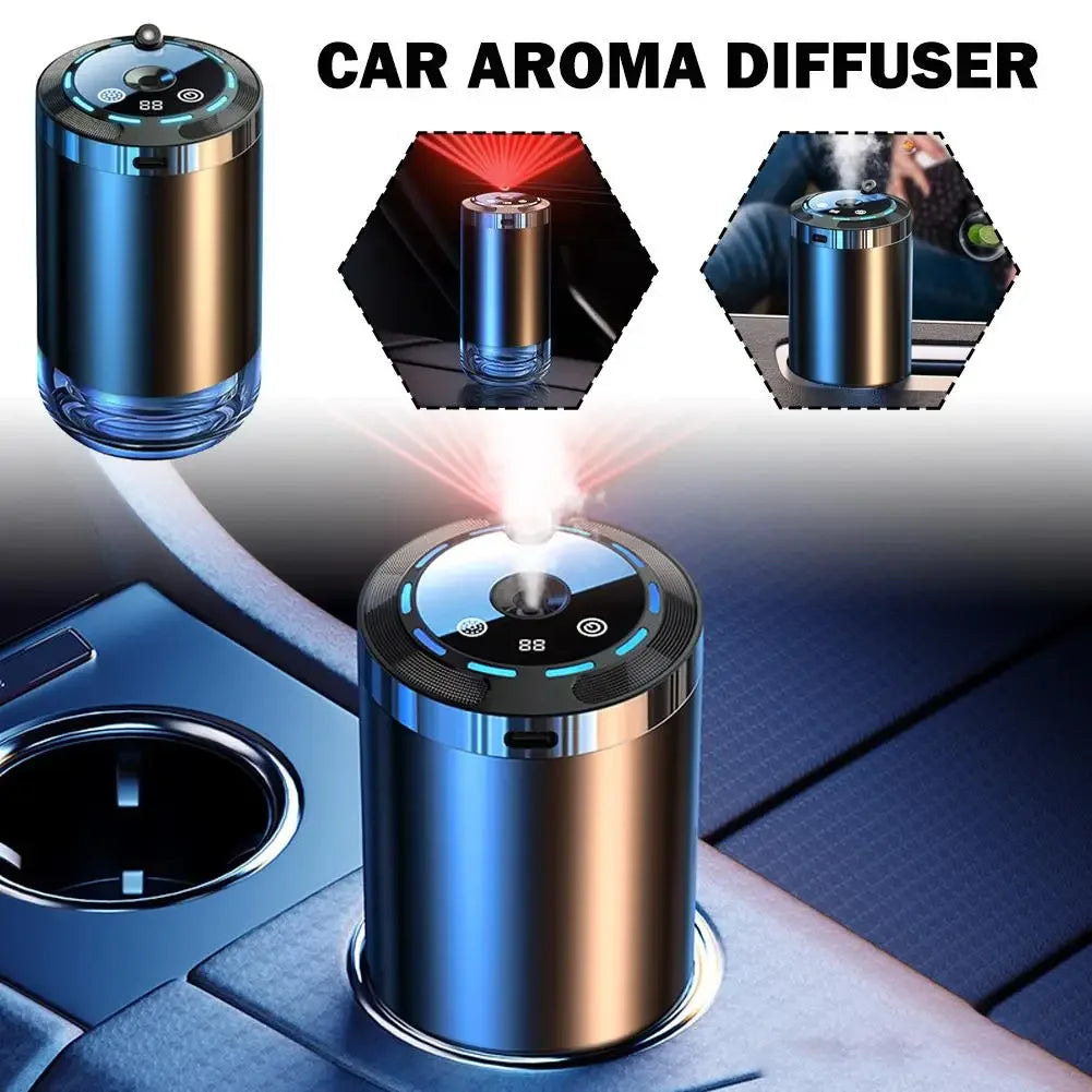 Car Aroma Diffuser With LED Starry Ambient Light 50ml Cologne Perfume Car Air Freshener Flavoring For Cars Fragrance Diffusers