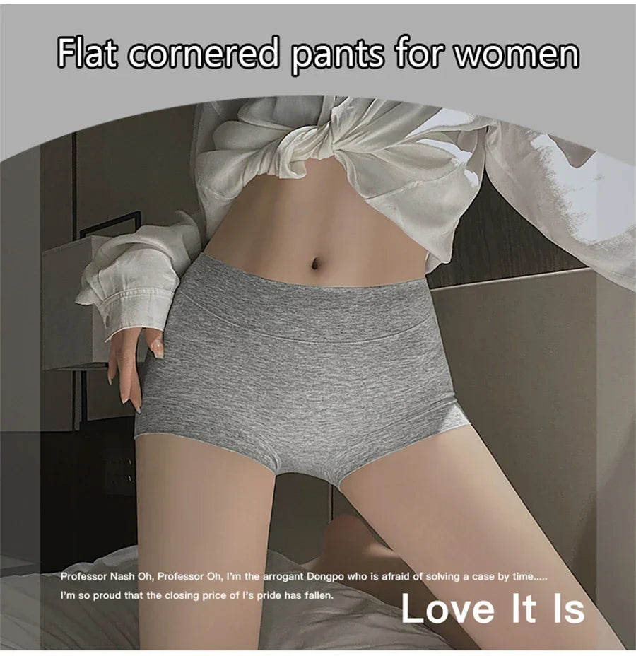 New Women Panties Cotton Seamless Sports Boxers Underwear Female Solid Color Briefs Cozy Lingerie Intimate Underpants M-XXL