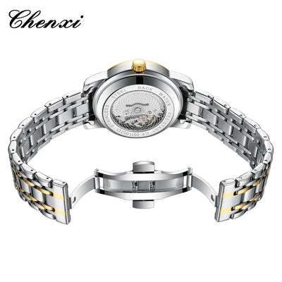 Top Brand Watches For Men High Quality See Through Skeleton Quartz Watch Stainless Steel Waterproof Wristwatch NEW Reloj Hombre