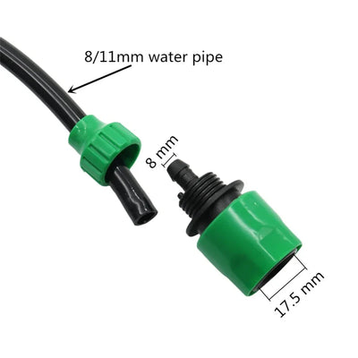Garden Irrigation Black Hose Gardening Watering Hose 8/11 mm Flexible Water Pipe 5m/10m/20m 3/8" Pipe with Quick Connector 1 Set
