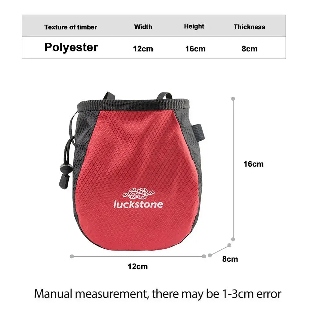 Bouldering Chalk Bag Storage Pockets Rock Climbing Chalk Bag with Chalk Brush Magnesium Powder Bag for Climbing Weightlifting