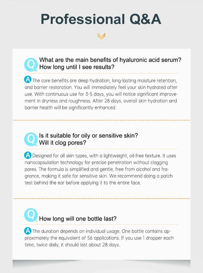 Hyaluronic Acid Face Serum Moisturizing Smoothing Reduces Dryness Fine Lines Hydrating Facial Essence Korean Skin Care