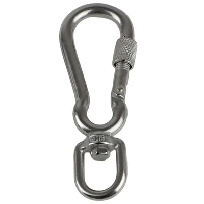 Stainless Steel Hook with Swivels for Dog Collar Carabiner with Swivels Joint Bolted Carabiner for Pet Leashes/Camping Tent