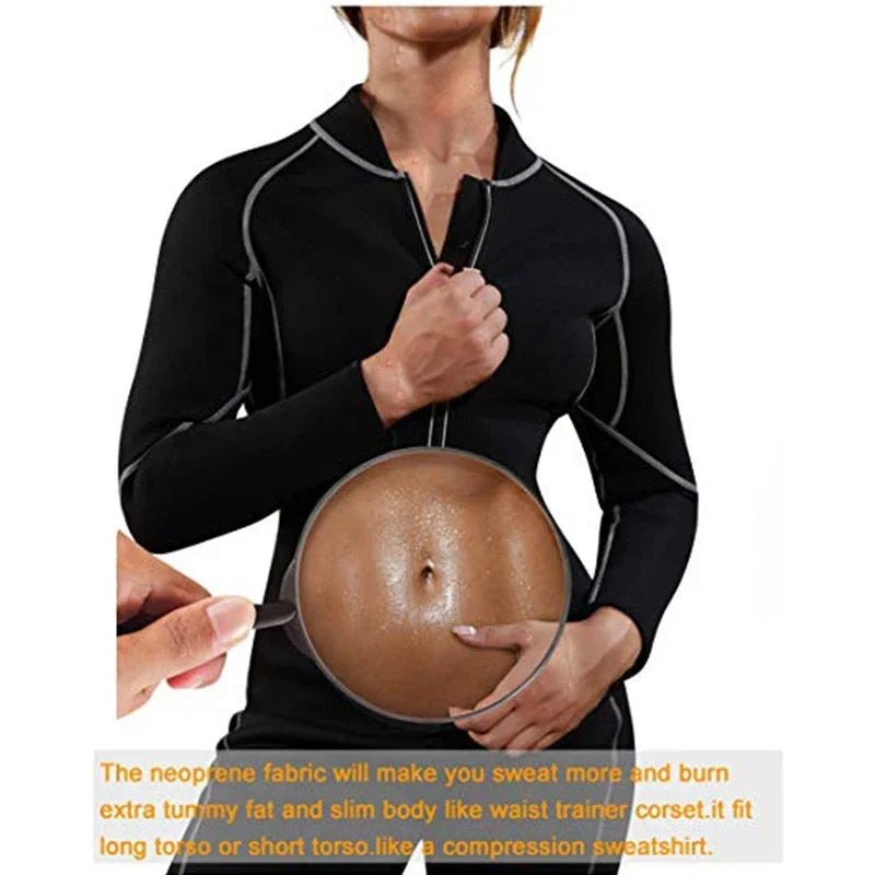 Hot Sauna Suit Sauna Sweat Pants Hot Thermal Sweating Shapers Women Weight Loss Fat Burning Corset Body Shaper Slimming Coats
