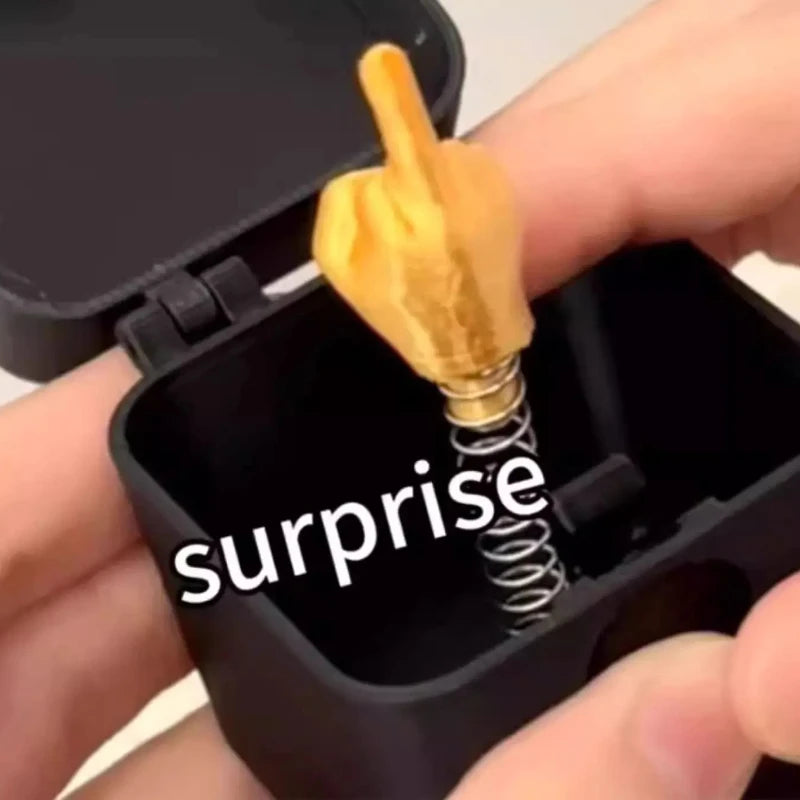 Desk Decoration Christmas Supplies Fun Gag Gifts Surprise Gift Box Toys Middle Finger in the Box Accessories Crafts Decor