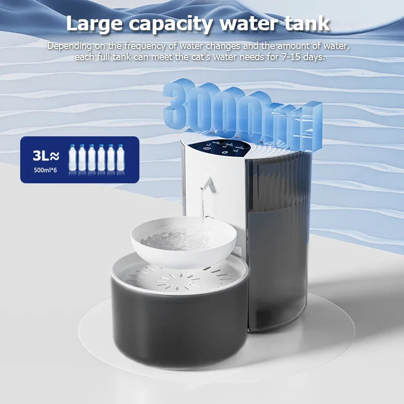 Smart Pet Water Dispenser, Wireless Cat Water Fountain, Dumping Dog Water Dispenser, Rechargeable Automatic Water Feeder