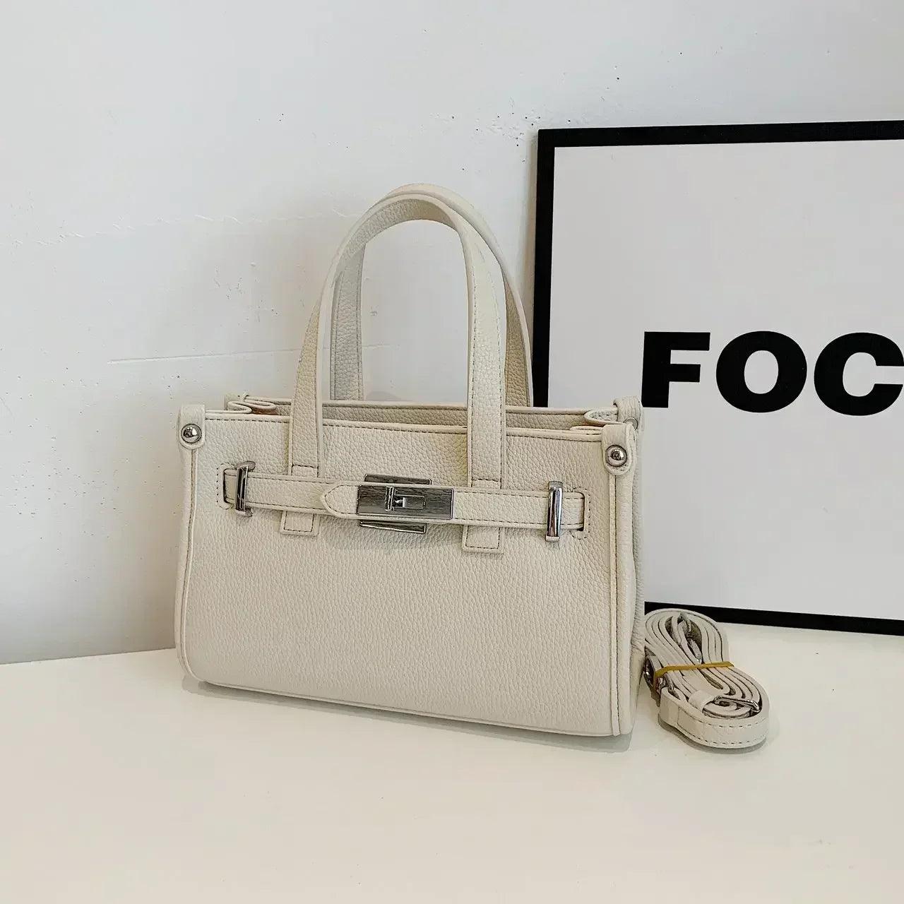 Designer ladies tote bag with leather handles elegant crossbody shoulder for work and travel