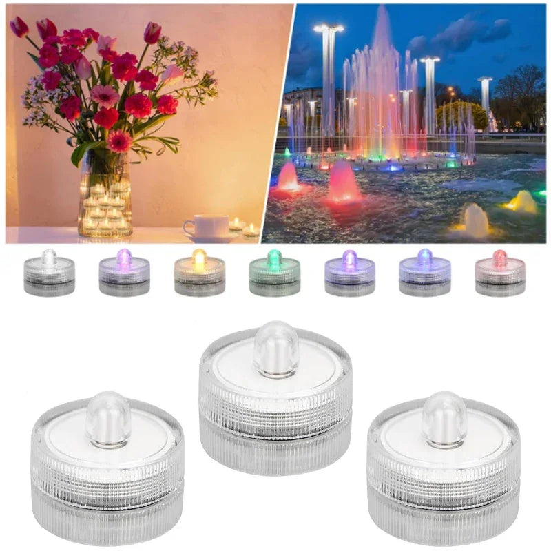 1 Pack Submersible LED Lights Waterproof Small Tealight Flameless Submersible Lights for Decor Vase Pool Pond Halloween Lantern