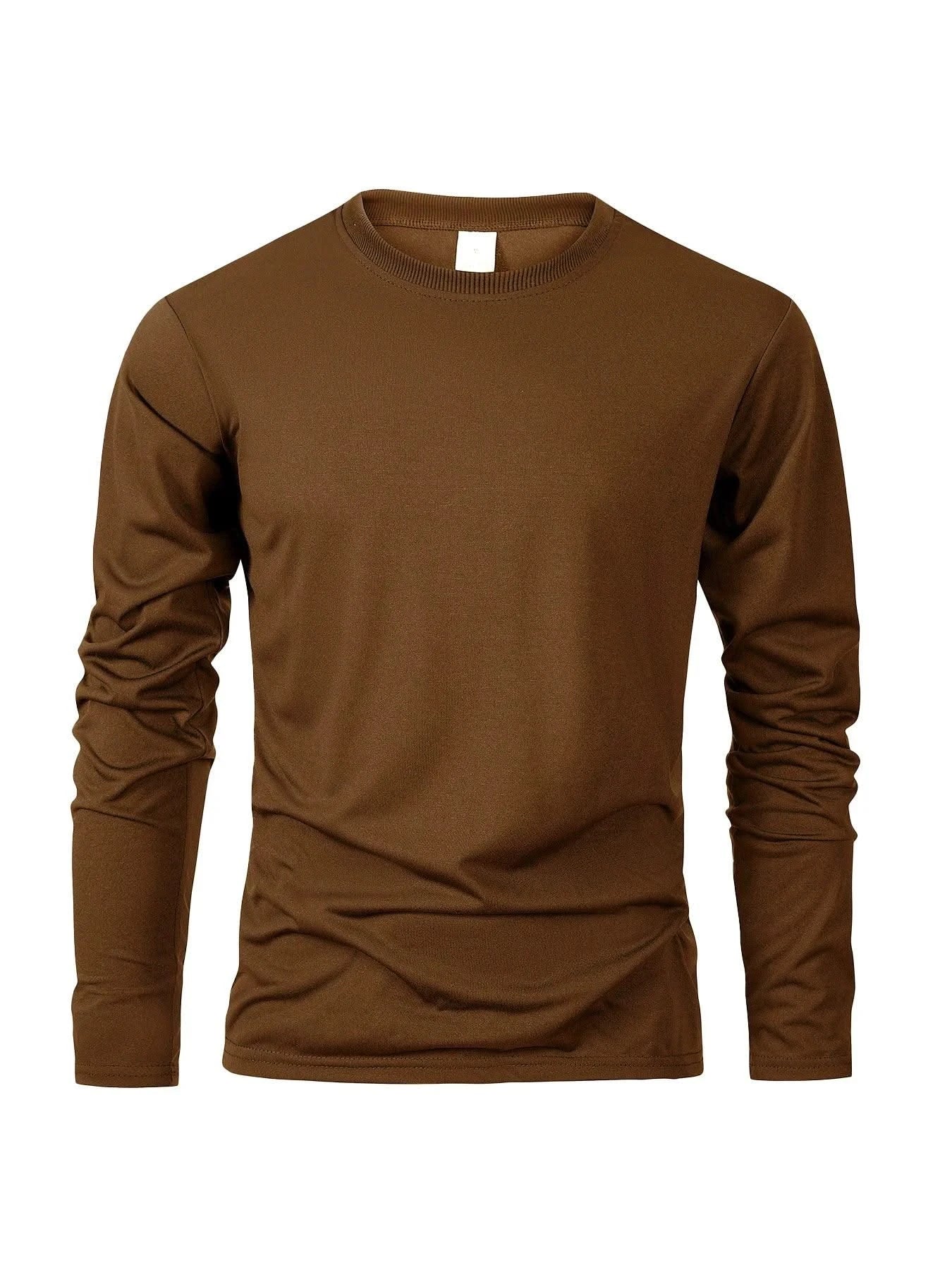 Men's Casual Round Neck Moisture Wicking Long Sleeve T Shirts | Tees Male | Tops | Sports | Comfortable Men's Wear