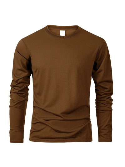 Men's Casual Round Neck Moisture Wicking Long Sleeve T Shirts | Tees Male | Tops | Sports | Comfortable Men's Wear