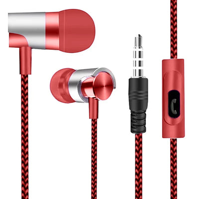 3.5mm Wired Headphones Noise Canceling In-Ear Sports Earphone Dual Driver Bass Stereo Gaming Headset HiFi Music Earbuds With Mic