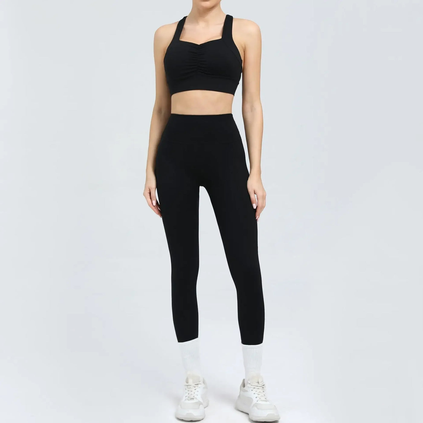 Yoga Set 2PCS Women Tracksuit Workout Outfit Sportswear Gym Clothing High Waist Leggings Fitness Bra Sports Suits Athletic Wear