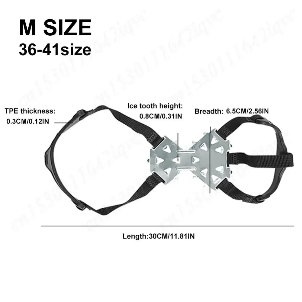 11 Spikes Crampons for Boots Shoes Traction Ice Shoes Grippers Traction Snow Grips for Snowing Hiking Ice Fishing Mountaineering