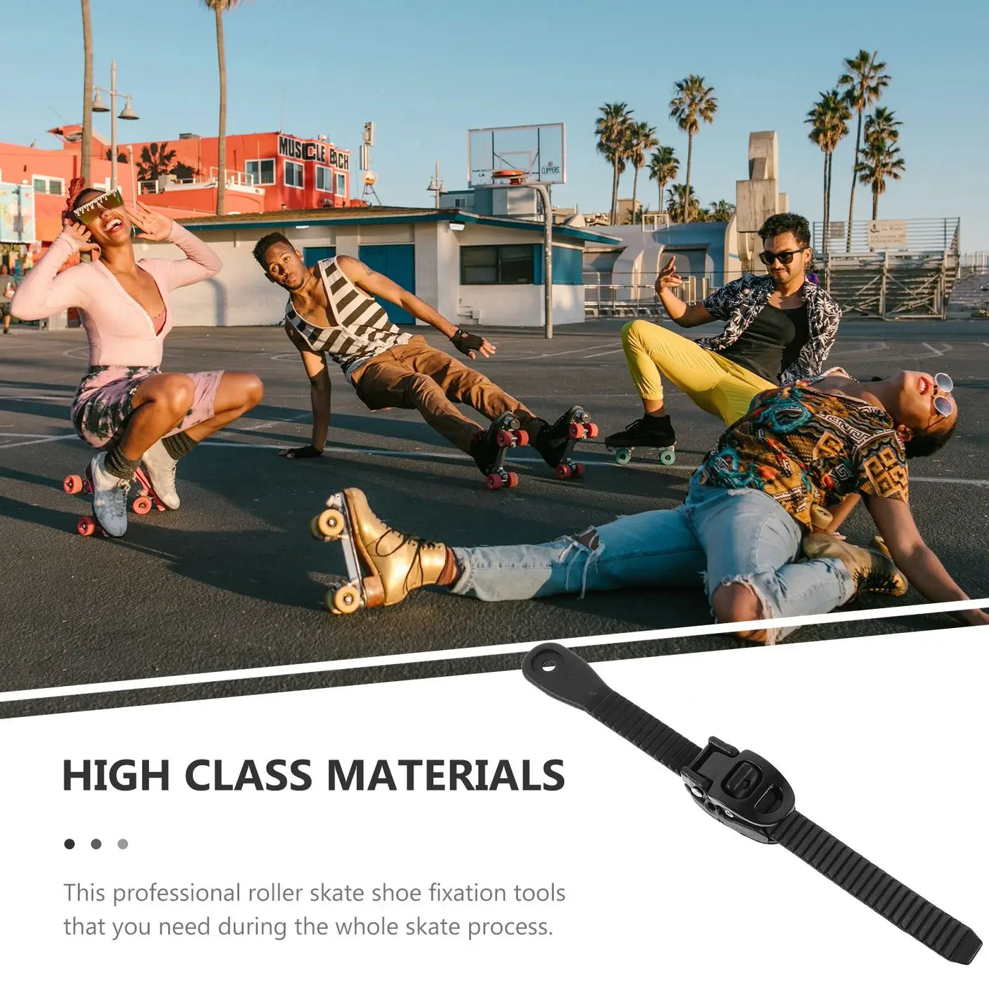 2 Sets Shoe Laces Professional Buckle Straps Adjust Roller Skate Shoes Ice Skates Fixing Skating Roller Accessories