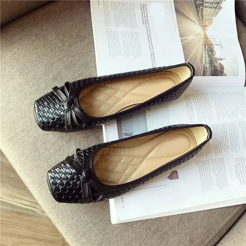 Elegant Ballet flats Women Shoes  Black Blue Plus Size 41 D061