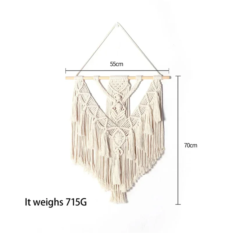 Abkj-wall hanging home decor chic woven for bedroom living room apartment dorm gallery-perfect handmade christmas gift