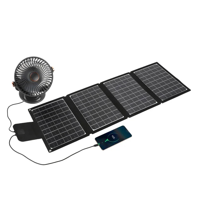 Foldable Solar Panel - Portable Plate Charger USB Full Time Power Solars Panels for Phone PowerBank Mobile Emergency Supply