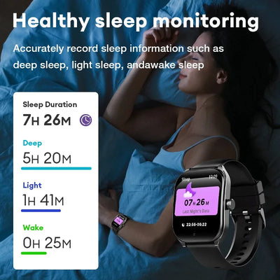 Smart Watch 2.01'' AMOLED Curved Screen IP68 Waterproof Bluetooth 5.3 Call AI Vioce Assistant Fitness Smartwatch for Men