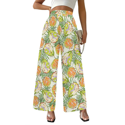 Women's Wide Leg Sweatpants Casual Elastic High Waisted Drawstring Long Pants Beach Vacation Pants with Pockets