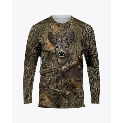 Men's Long Sleeve T-shirt 3D Camouflage Printed T-shirts Hunting Animals T Shirts Casual Tshirt Ropa hombre Tops Tshirt Outdoors