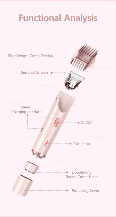 Electric Razor for Women Painless Women Mustache Electric Shaver for Leg Bikini Body Hair Trimmer Facial Epilator Hair Remover