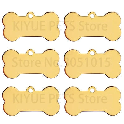 Wholesale 100 Pieces Stainless Steel Bone Pet Identity Dog ID Tag Personalized Laser Custom Cat Collar Accessories